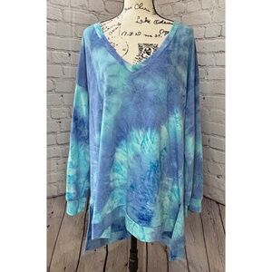 LARACE Women’s Lake Blue Tie-Dye Sweatshirt (Size 4X)